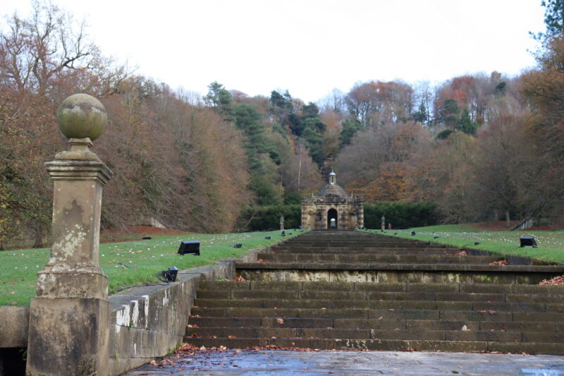 View of The Cascase from the bottom of the steps.